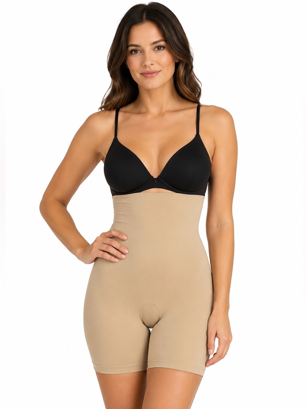 ASSETS Women's Tan Nude High-Waist Shapewear Shaping Shorts Girdle 2X
